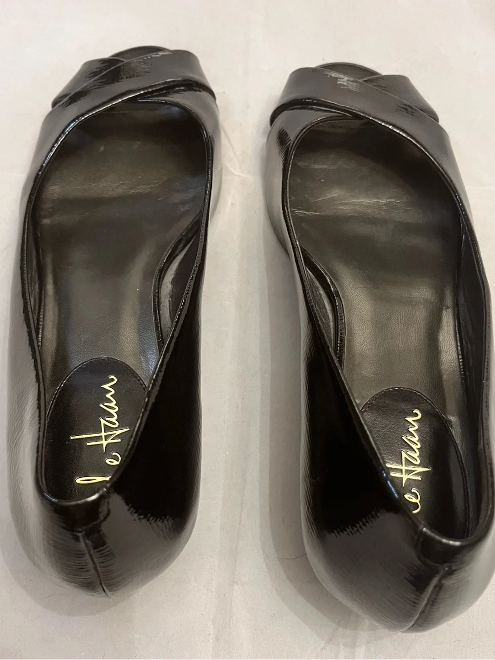 Cole Haan Patent Leather Peep Toe Shoe